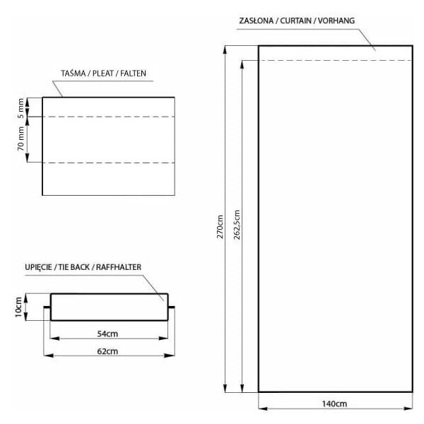 Draperie grej dimout (semi-opacă) 140x270 cm Kierra – Restilo