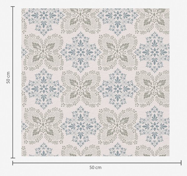 Tapet Modele simetrice de frunze gri-albastru, Tapet flori, a00467 : Uwalls.ro