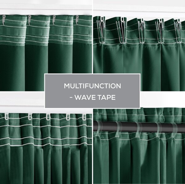 Draperie verde-închis dimout (semi-opacă) 140x245 cm Kierra – Restilo