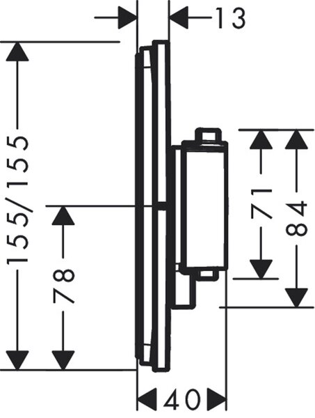 Hansgrohe ShowerSelect Comfort E baterie cadă-duș ascuns cu termostat || 15572140