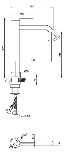 Invena Kalitea baterie lavoar stativ negru BU72W04