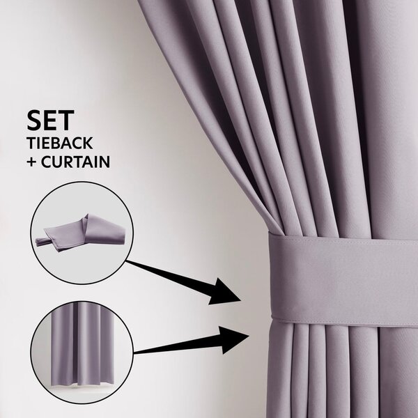 Draperie roz prăfuit dimout (semi-opacă) 140x175 cm Kierra – Restilo