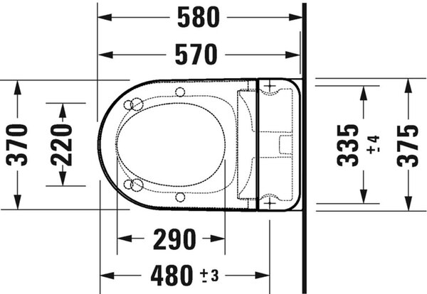 Duravit SensoWash D-Neo toaletă cu spălare agăţat fără margine alb 654000012004300