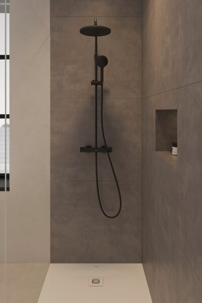 Duravit Shower Systems set de duș perete cu termostat negru TH4282008046