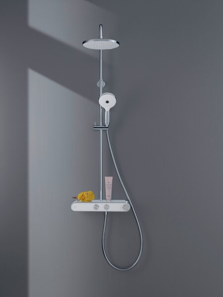 Duravit Shower Systems set de duș perete cu termostat crom-alb TH4380008005