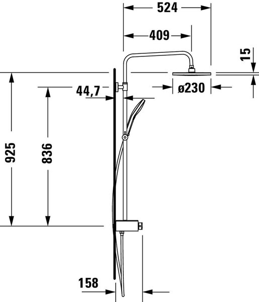 Duravit Shower Systems set de duș perete cu termostat crom-alb TH4380008005