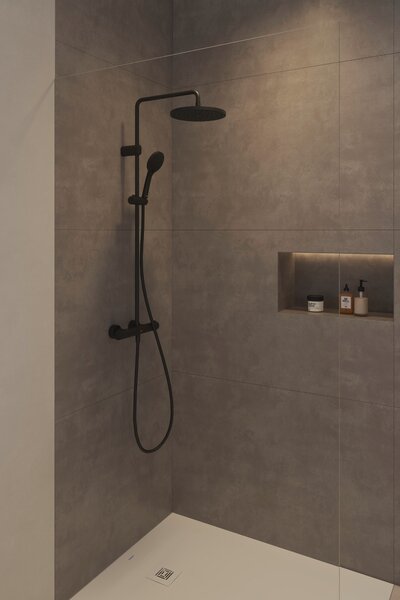 Duravit Shower Systems set de duș perete cu termostat negru TH4282008046
