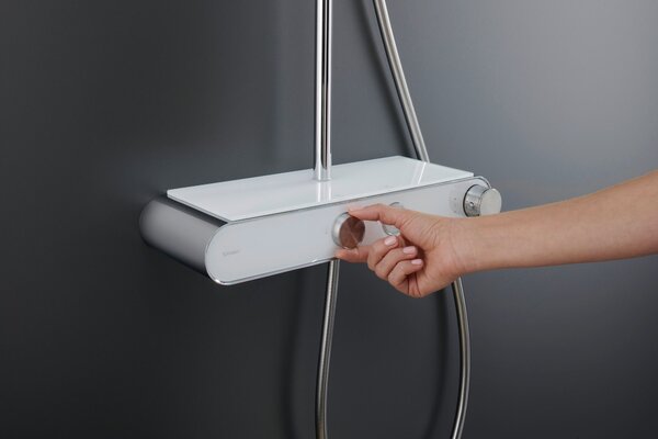 Duravit Shower Systems set de duș perete cu termostat crom-alb TH4380008005