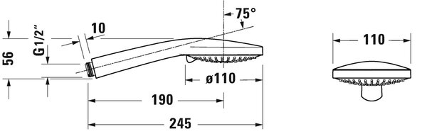 Duravit duș de mână crom-alb UV0652015010