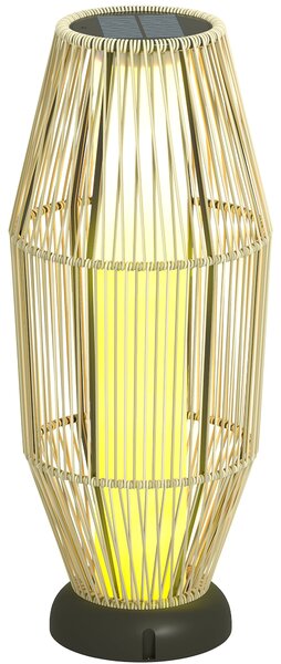 Outsunny Lampă Solară de Grădină cu Iluminare LED din Rattan, Gri | Aosom Romania