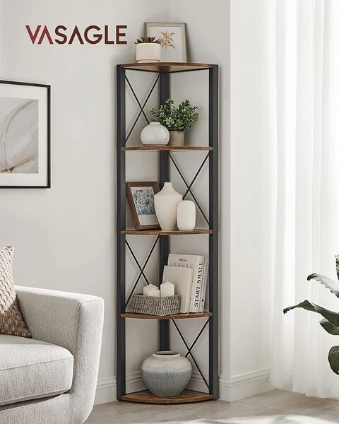 Biblioteca pe colt Vasagle Maro 30 x 30 x 160 cm