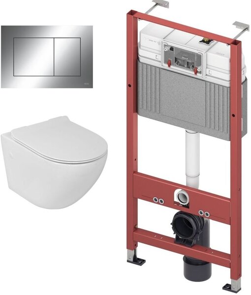 Set cadru încastrat Tece Base 9400407, vas WC cu capac soft-close LaVita Sofi Slim 5908211401461, 9.240.401