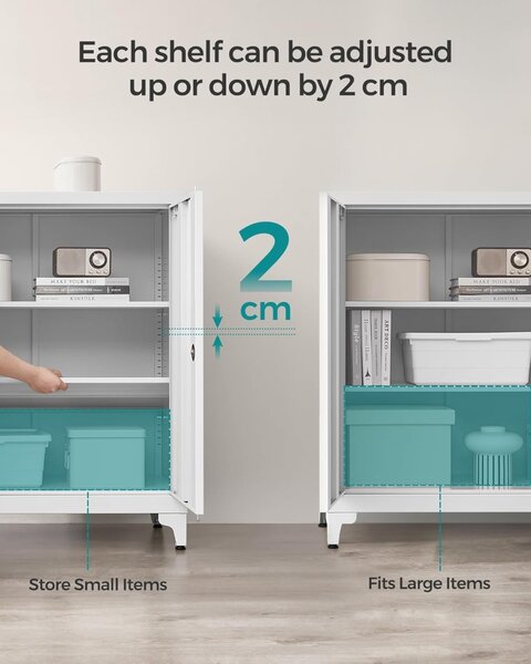 Dulap de depozitare din metal, Songmics, Gray, 40 x 80 x 90 cm