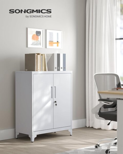 Dulap de depozitare din metal, Songmics, Gray, 40 x 80 x 90 cm
