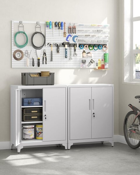 Dulap de depozitare din metal, Songmics, Gray, 40 x 80 x 90 cm