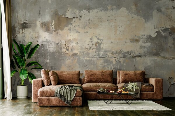 Tapet imitarea unui perete vechi texturat, Fototapet stil industrial, w04311 : Uwalls.ro