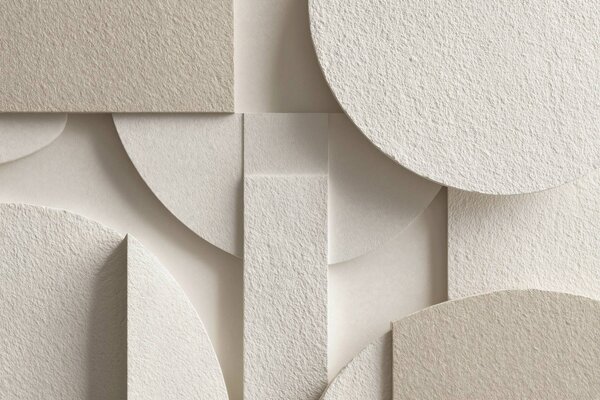 Tapet Compoziție abstractă de forme geometrice bej, Fototapet Geometrie, w04395 : Uwalls.ro