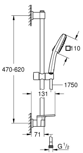 Grohe Vitalio Comfort set de duș perete crom 26929001