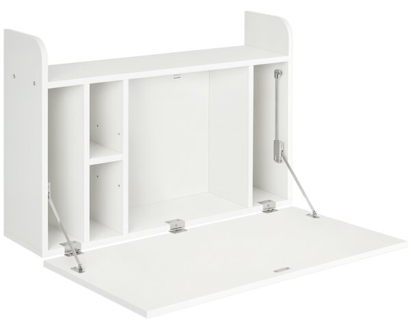 HOMCOM Birou suspendat, masă de perete rabatabilă și birou de perete cu depozitare - 77 x 20 x 51 cm | Aosom Romania