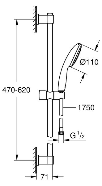 Grohe Vitalio Start set de duș perete crom 27942001