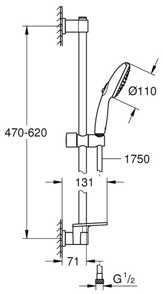 Grohe Vitalio Start set de duș perete crom 26952001