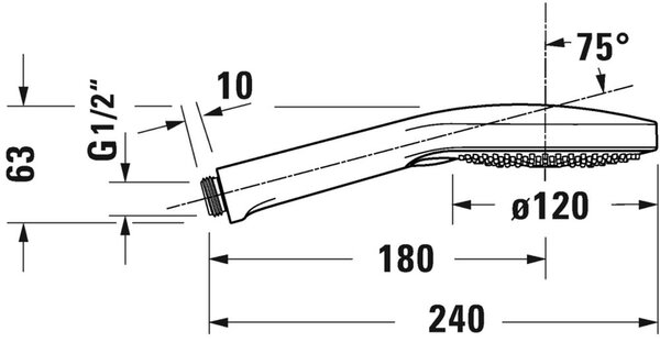Duravit duș de mână crom-alb UV0650017010