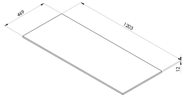 Ksuro 02 blat 120.3x46.9 cm negru 53005030