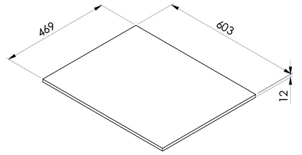 Ksuro 02 blat 60.3x46.9 cm negru 53002030