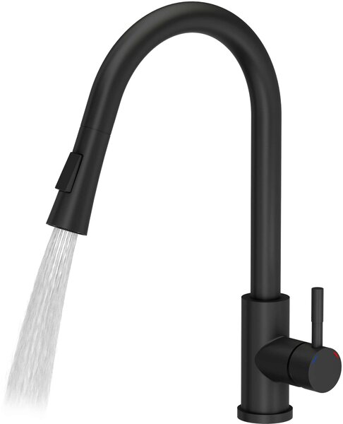 Quadron Julia baterie bucătărie pe picior negru 3673500BLM