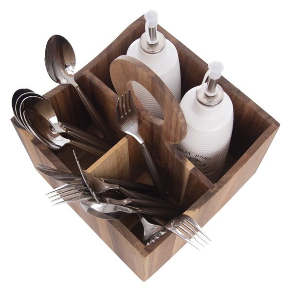 Suport pentru ustensile de bucătărie din lemn Wooden – Orion