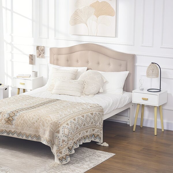 HOMCOM Set de 2 Noptiere pentru Dormitor cu Sertar, Pereche de Noptiere Moderne din Lemn, Măsuțe pentru Canapea, Living, Cameră de Zi și Dormitor, 40.5x30.5x60 cm, Culoare Stejar și Alb | Aosom Romania