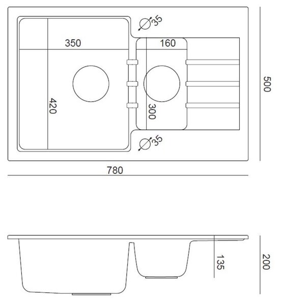 Quadron Comfort 156 chiuveta cu baterie și accesorii gri/oțel HCQP57850SZ_3673500BS
