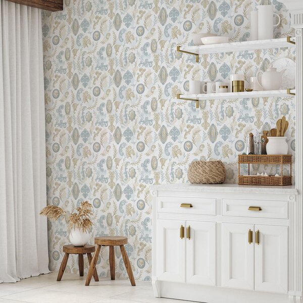 Tapet Ornament clasic cu medalioane și modele, Tapet vintage, a00319 : Uwalls.ro