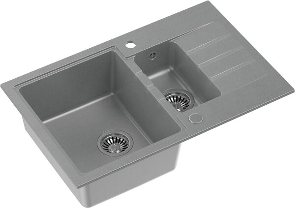 Quadron Comfort 156 chiuveta cu baterie și accesorii gri/oțel HCQP57850SZ_3673500BS