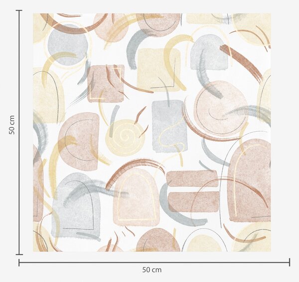 Tapet Forme abstracte în nuanțe pastelate, Tapet abstract, a00328 : Uwalls.ro