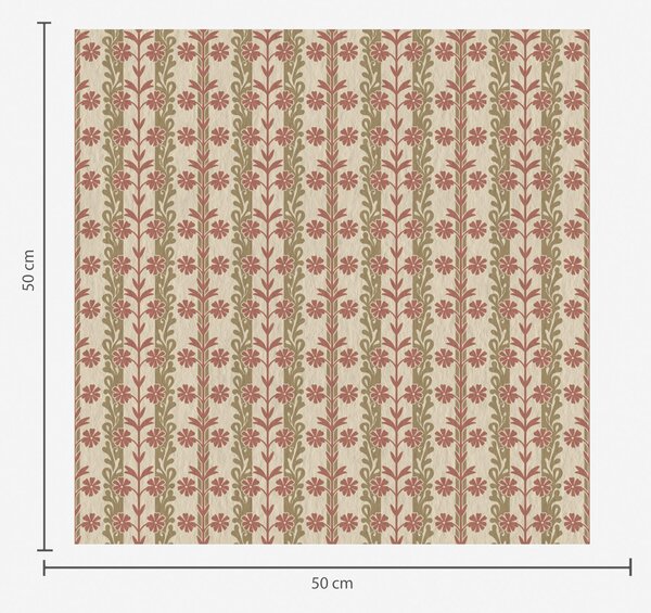 Tapet Ornament dungat cu flori roșii, Tapet flori, a00341 : Uwalls.ro