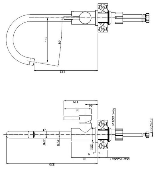 Quadron Luke chiuveta cu baterie oțel/oțel ZH5045BS_3623500_BS