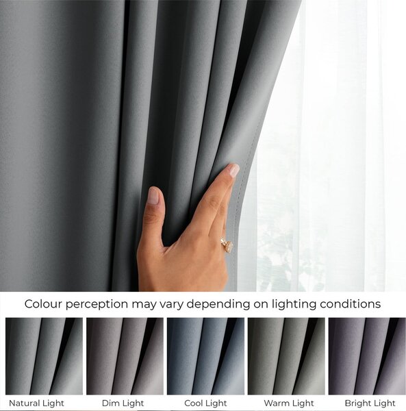 Draperie gri dimout (semi-opacă) 140x245 cm Kierra – Restilo