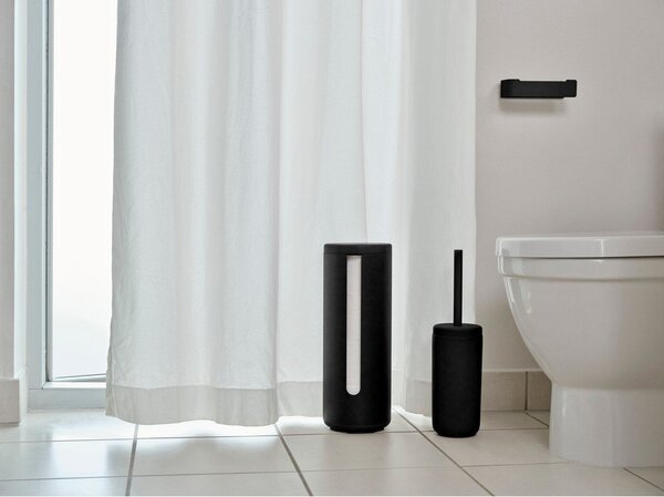 Suport pentru hârtie igienică negru din metal Ume – Zone