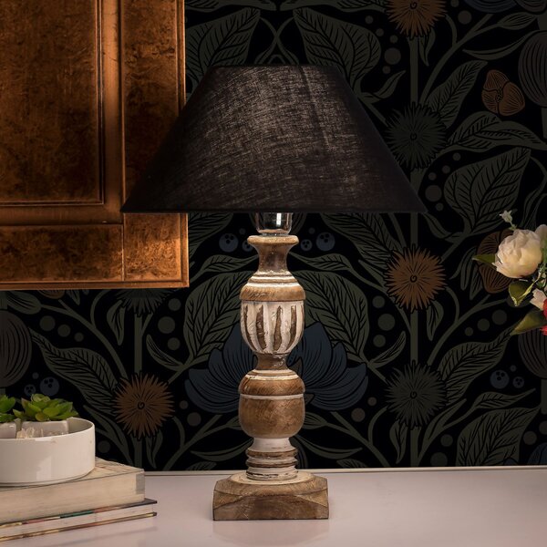 Tapet Ornament floral închis cu accente portocalii, Tapet flori, a00411 : Uwalls.ro