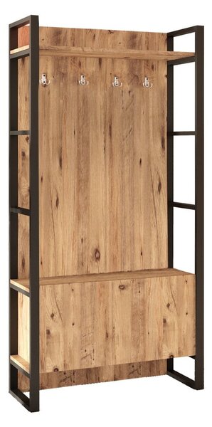 Set pentru hol negru/cu aspect de lemn de pin Claudia – Kalune Design