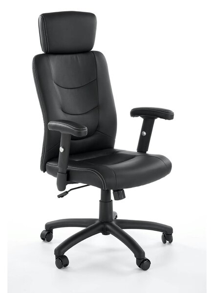 Scaun de birou STILO, negru, piele ecologica, 66x62x116/125 cm