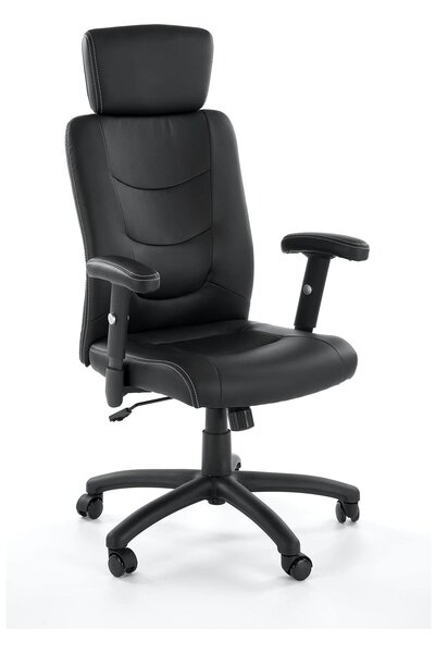Scaun de birou STILO, negru, piele ecologica, 66x62x116/125 cm