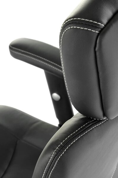 Scaun de birou STILO, negru, piele ecologica, 66x62x116/125 cm
