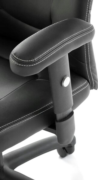 Scaun de birou STILO, negru, piele ecologica, 66x62x116/125 cm