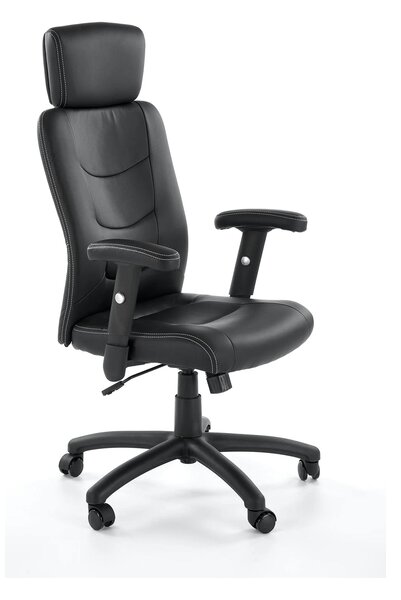 Scaun de birou STILO, negru, piele ecologica, 66x62x116/125 cm