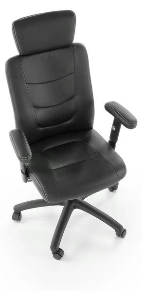 Scaun de birou STILO, negru, piele ecologica, 66x62x116/125 cm