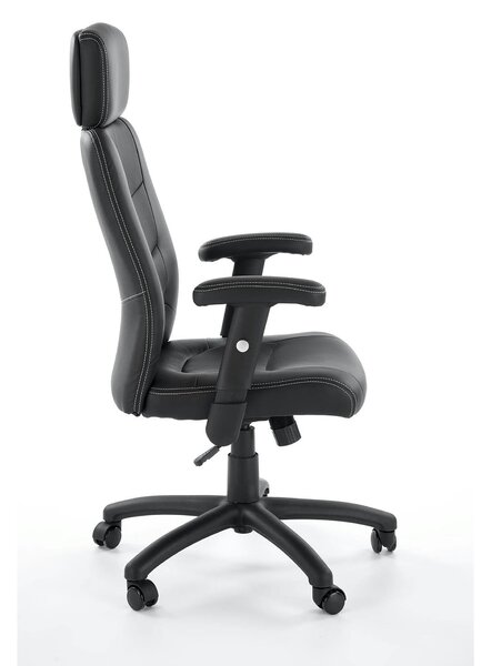 Scaun de birou STILO, negru, piele ecologica, 66x62x116/125 cm