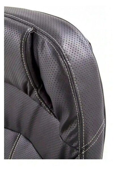 Scaun de birou CARLOS, negru, piele ecologica perforata/plastic, 66x70