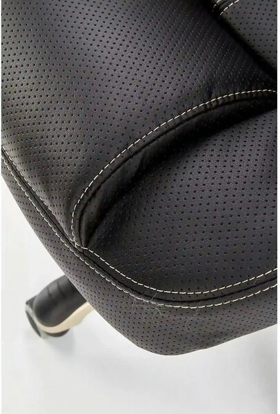 Scaun de birou CARLOS, negru, piele ecologica perforata/plastic, 66x70